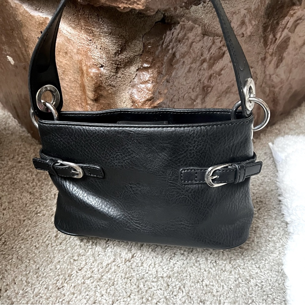 Tommy Hilfiger Small Black Leather w silver hardware mini. Good condition